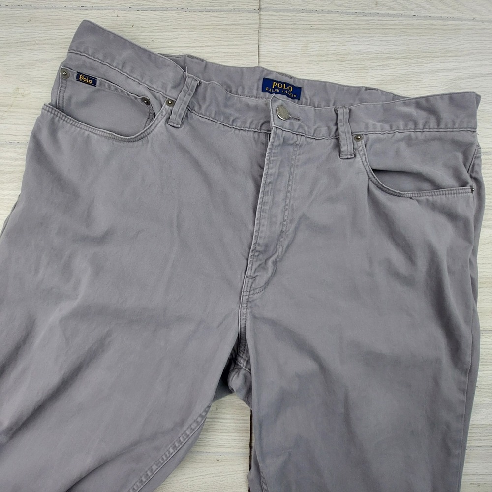 Polo Ralph Lauren Pants Mens 40x32 Grey Stretch Slim Straight Fit Chinos